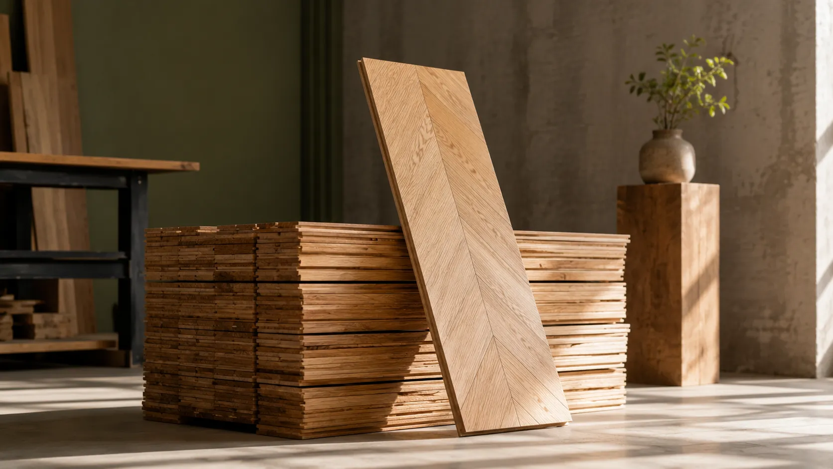 Samples of premium engineered-wood materials