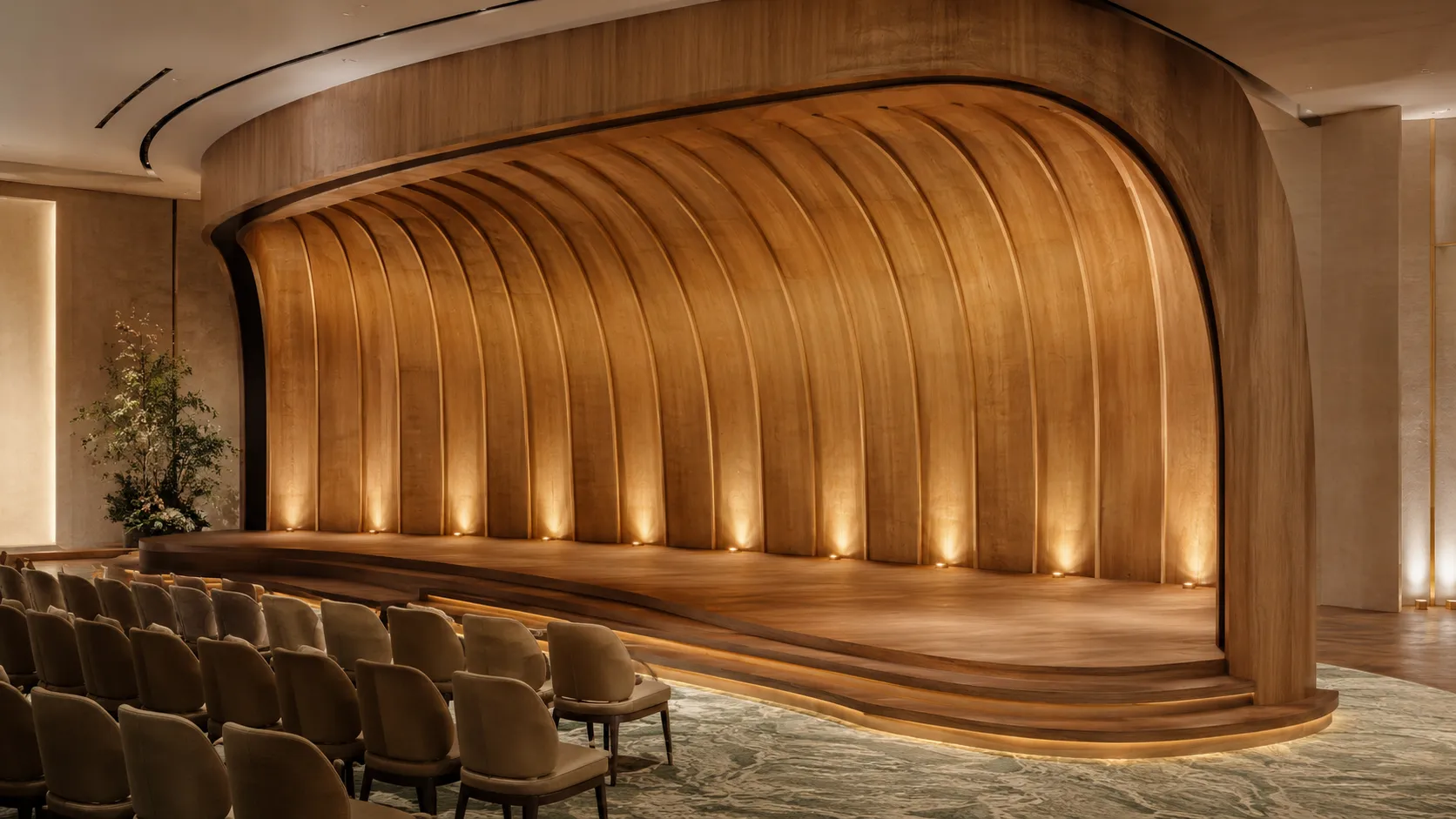 A custom timber stage built for a signature event
